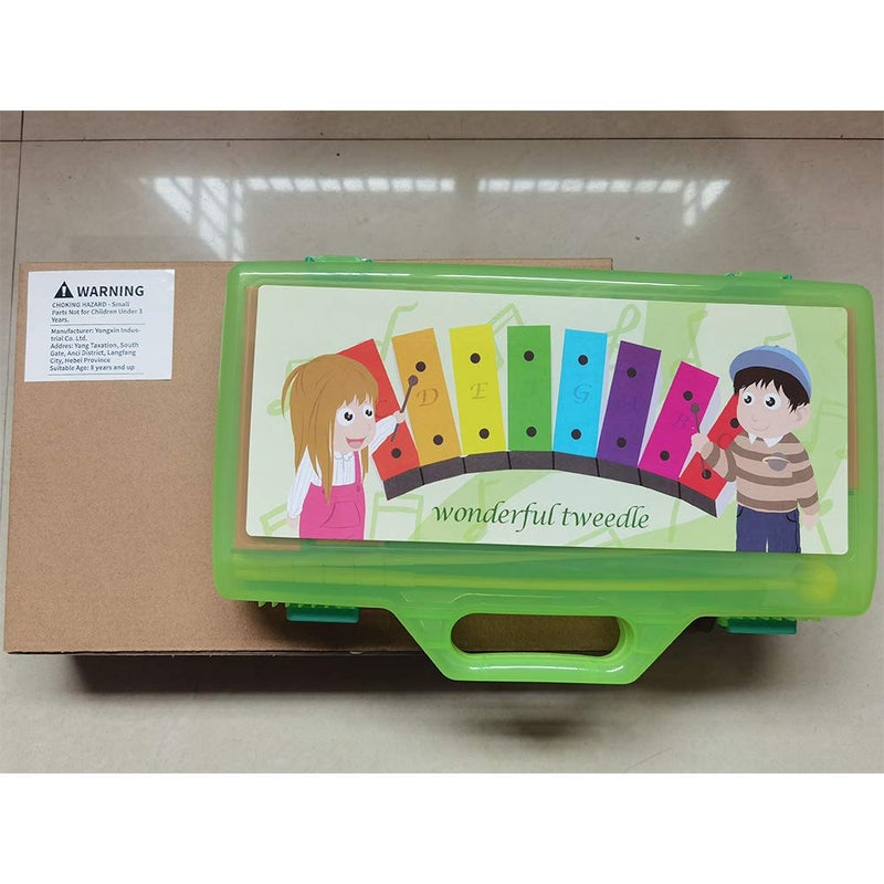 ENNBOM Xylophone Glockenspiel 8 Notes Chromatic Resonator Bells with Green Case - Image 5